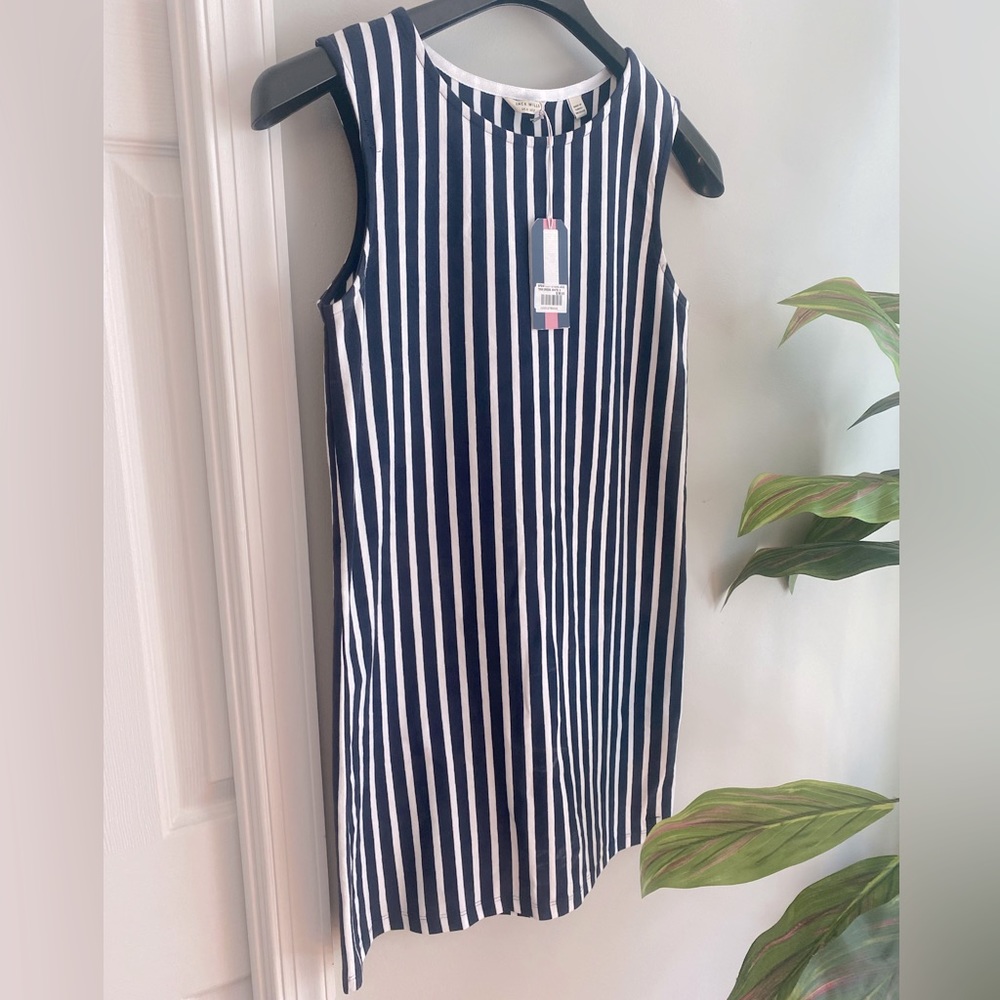 NWT Jack Wills Navy Blue Striped Dress, Size 2